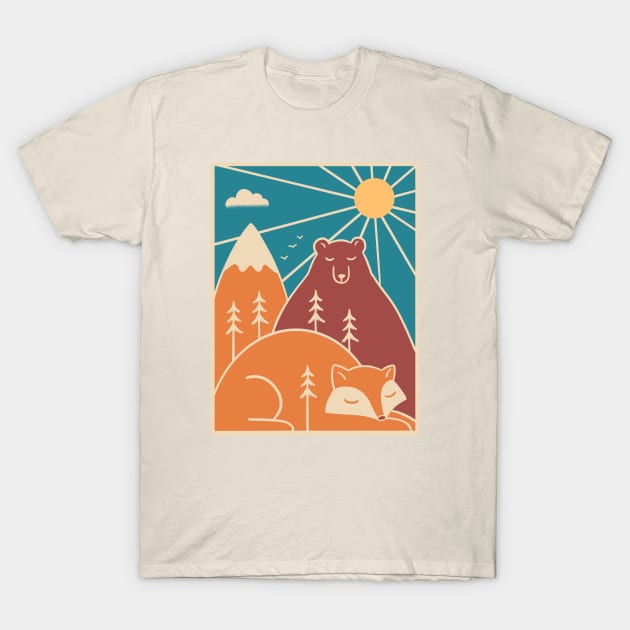 Animals Mountains T-Shirt by coffeeman
